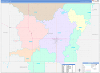 Beadle County Wall Map Color Cast Style