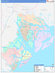 Beaufort County Wall Map Color Cast Style