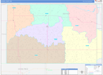 Beaver County Wall Map Color Cast Style