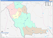 Beaverhead County Wall Map Color Cast Style