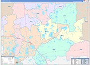 Becker County Wall Map Color Cast Style