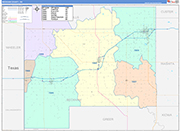 Beckham County Wall Map Color Cast Style