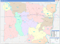 Belmont County Wall Map Color Cast Style