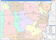 Belmont County Wall Map Color Cast Style