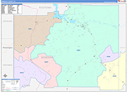 Benewah Wall Map Color Cast Style