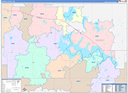 Benson Wall Map Color Cast Style