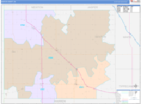 Benton County Wall Map Color Cast Style