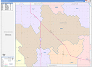 Benton Wall Map Color Cast Style