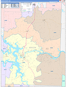 Benton County Wall Map Color Cast Style