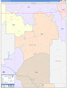 Benton County Wall Map Color Cast Style