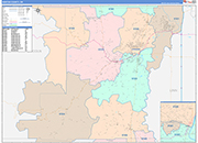 Benton County Wall Map Color Cast Style