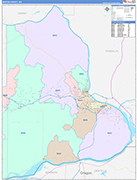 Benton Wall Map Color Cast Style