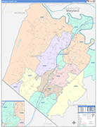 Berkeley County Wall Map Color Cast Style