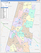 Berkshire Wall Map Color Cast Style