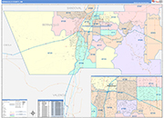 Bernalillo County Wall Map Color Cast Style