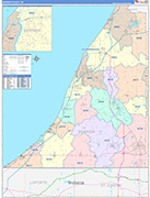 Berrien County Wall Map Color Cast Style