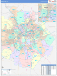Bexar County Wall Map Color Cast Style