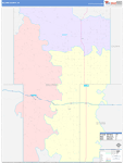 Billings County Wall Map Color Cast Style