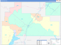 Bingham County Wall Map Color Cast Style