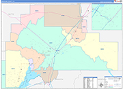 Bingham Wall Map Color Cast Style