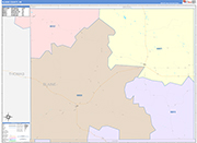 Blaine County Wall Map Color Cast Style