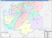 Blount County Wall Map Color Cast Style