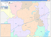 Bond County Wall Map Color Cast Style