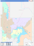 Bonner County Wall Map Color Cast Style