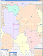 Boone County Wall Map Color Cast Style