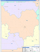 Boone County Wall Map Color Cast Style