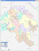 Boone County Wall Map Color Cast Style