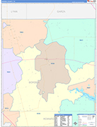Borden County Wall Map Color Cast Style