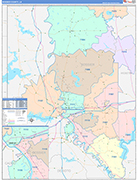 Bossier County Wall Map Color Cast Style