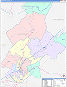 Botetourt County Wall Map Color Cast Style