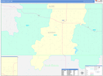 Bowman County Wall Map Color Cast Style