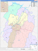 Bradley County Wall Map Color Cast Style