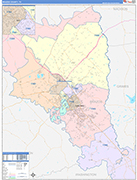 Brazos County Wall Map Color Cast Style