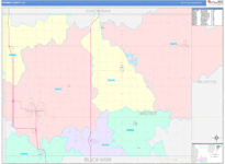 Bremer County Wall Map Color Cast Style
