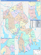 Bristol Wall Map Color Cast Style