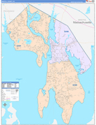 Bristol Wall Map Color Cast Style