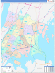 Bronx County Wall Map Color Cast Style