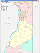 Brooke County Wall Map Color Cast Style