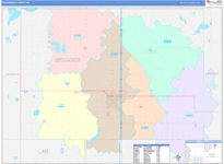Brookings County Wall Map Color Cast Style