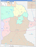 Brooks County Wall Map Color Cast Style