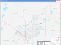 Broomfield County Wall Map Color Cast Style