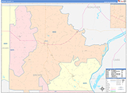 Brown County Wall Map Color Cast Style