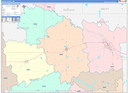 Brown County Wall Map Color Cast Style