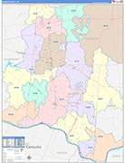 Brown County Wall Map Color Cast Style