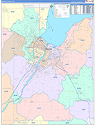 Brown County Wall Map Color Cast Style