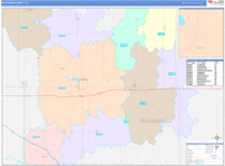 Buchanan County Wall Map Color Cast Style